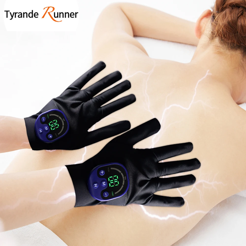 EMS Microcurrent Massage Gloves Skin Firming Boby Massgaer Relaxmuscle Pain Relieve and Assist Exercise Tool，Help Lose Weight