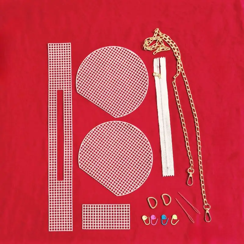 DIY Knitting Crochet Bags Kit with Mesh Plastic Canvas Sheets