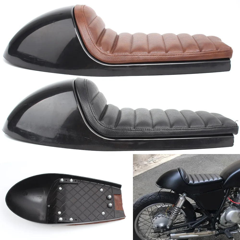 Cafe Racer Seat Retro Pan Base Seats Vintage Saddle Scrambler Cushion Motorcycle Accessories For BMW Triumph Bonneville Honda CB