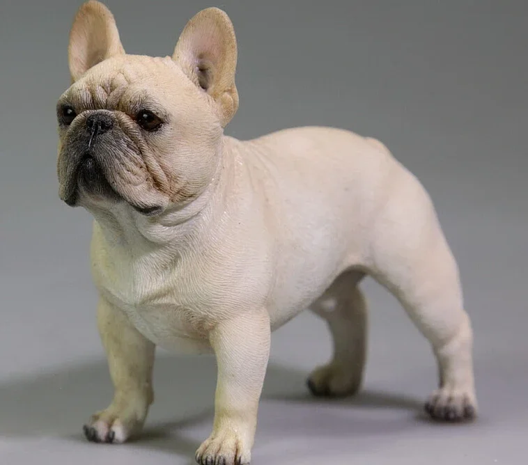 JXK 1/6 Scale Resin French Bulldog Model Simulation Delicate Pet Dog Model for 12 Inch Action Figure Toys