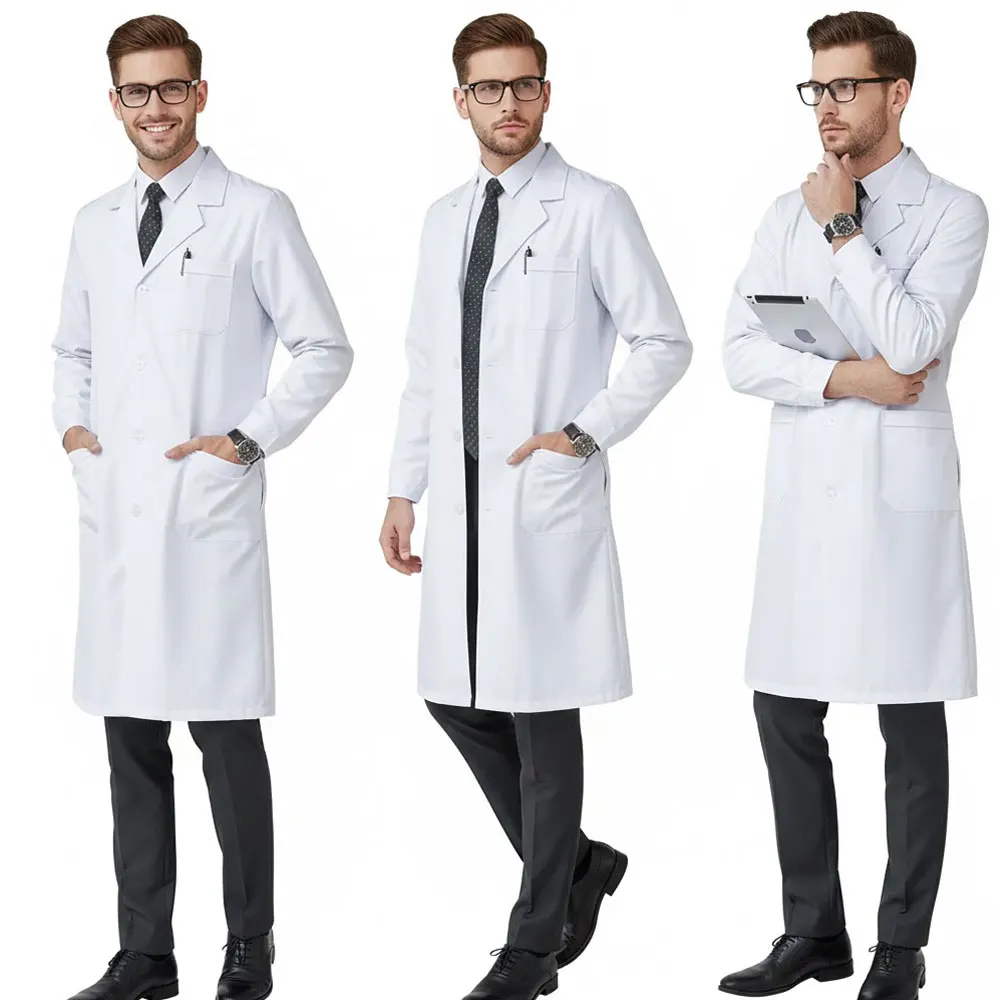 

Белый доктор лабораторный халат унисекс | Профессиональная форма с длинными/короткими рукавами для работы в химической лаборатории