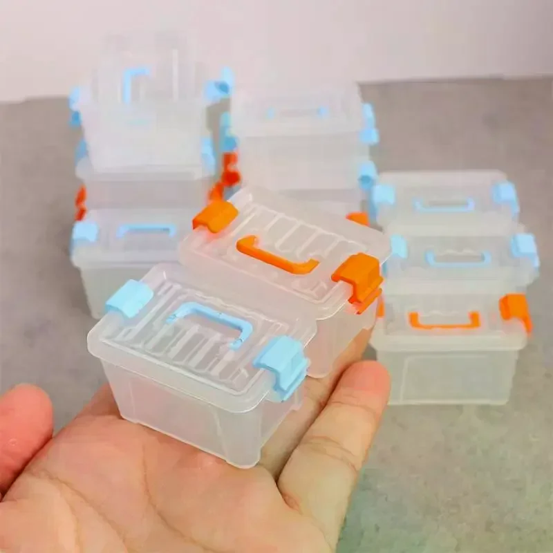 5 pçs casa de bonecas mini caixa armazenamento transparente caixa de ferramentas modelo casa de bonecas decoração casa de bonecas micro cena decoração adereços