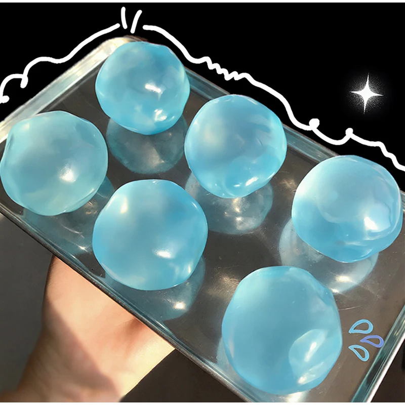 1/3pcs Cute Translucent Coconut Oil Squeeze Ball Appearance Plasticity Slow Rebound Stress Relief Fidget For Kids & Adult 6*6CM