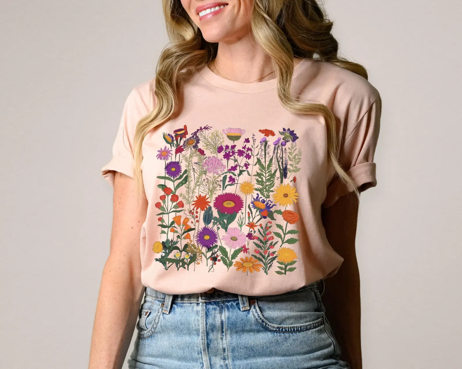 

Flower Shirt Gift For Her Aesthetic Floral Graphic Tee Shirts T-shirt