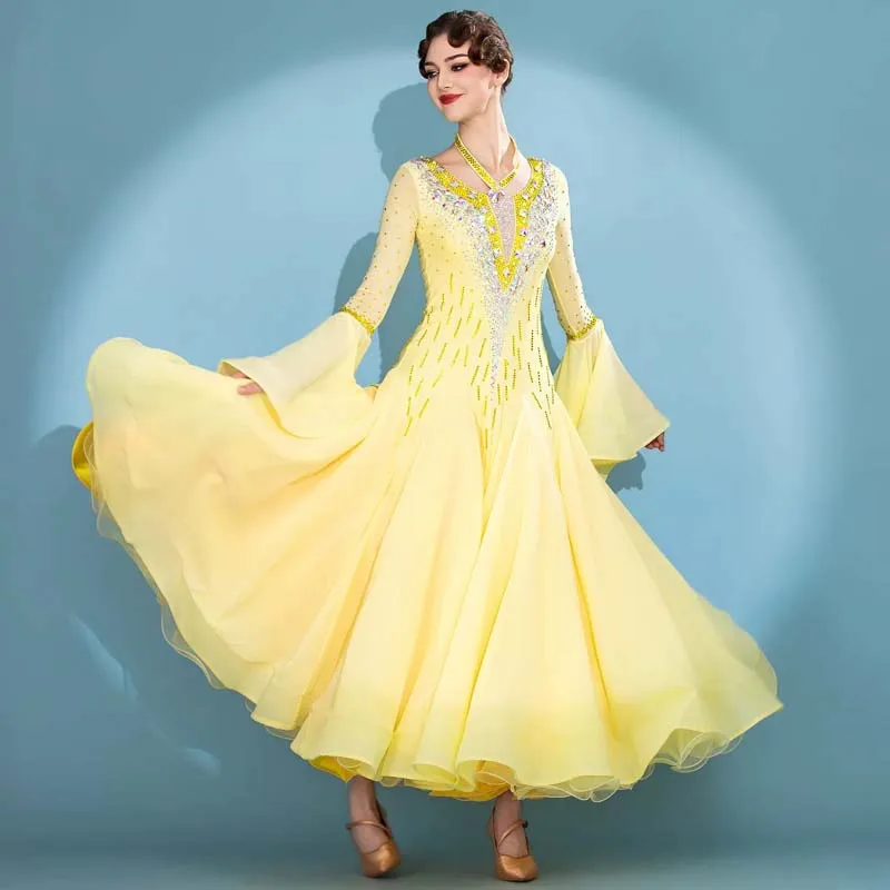 Advanced Ballroom Competition Dance Dresses Adult High Quality Standard Ballroom Skirt Women Waltz Ballroom Dancing Dress
