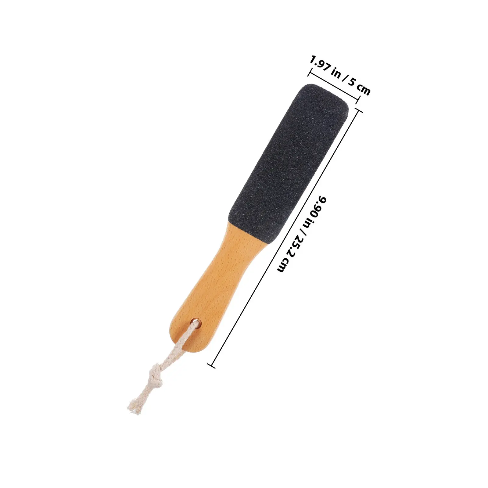 2Pcs Double-Sided Foot File with Black Silicon Carbide Surface & Natural Beech Wood Handle for Callus Removal