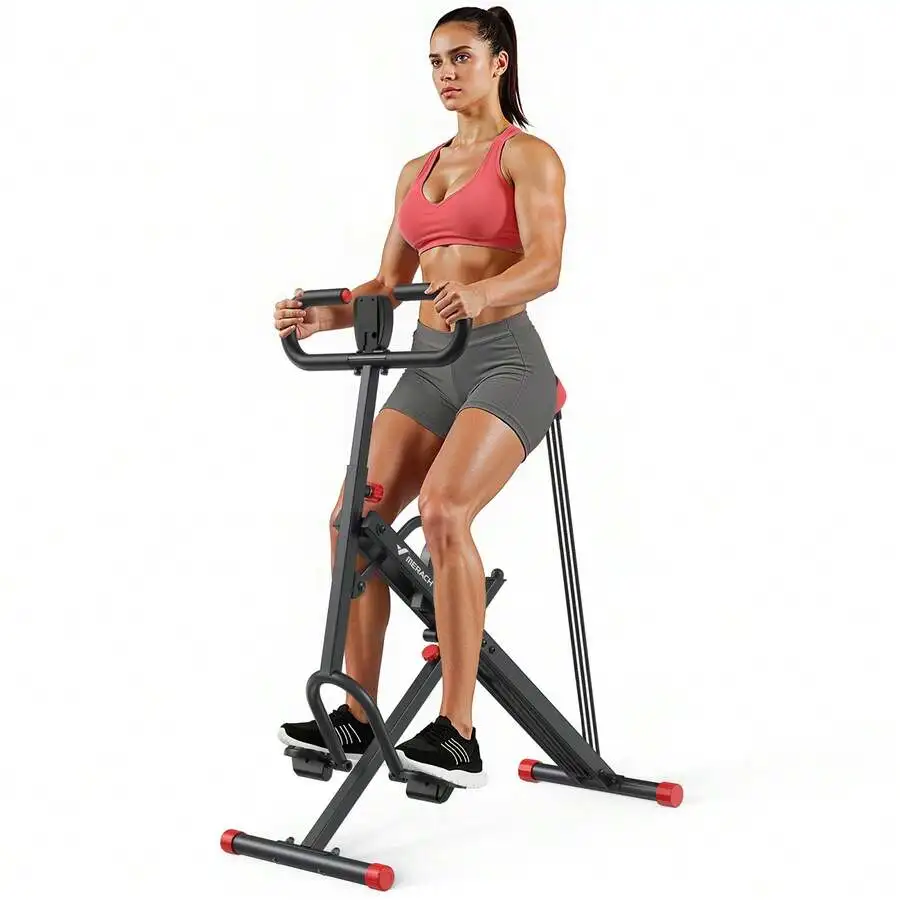 Squat Machine, 2 In 1 Squat Rowing Machine, Easy Setup & Foldable Exercise Equipment, Glute Trainer Machine, Glutes & Leg Home Workout Machine