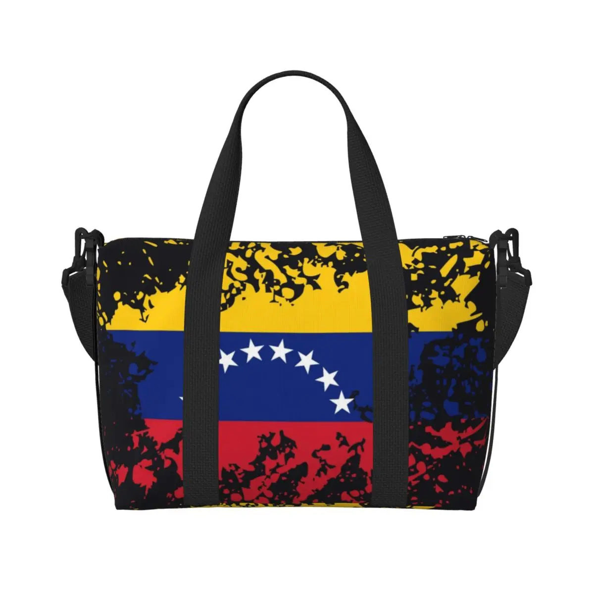 

Пляжная большая сумка с флагом Венесуэлы и чернилами на заказ, женская сумка-тоут для Боливарской Республики Венесуэли с большим отделением, пляжные дорожные сумки для спортзала