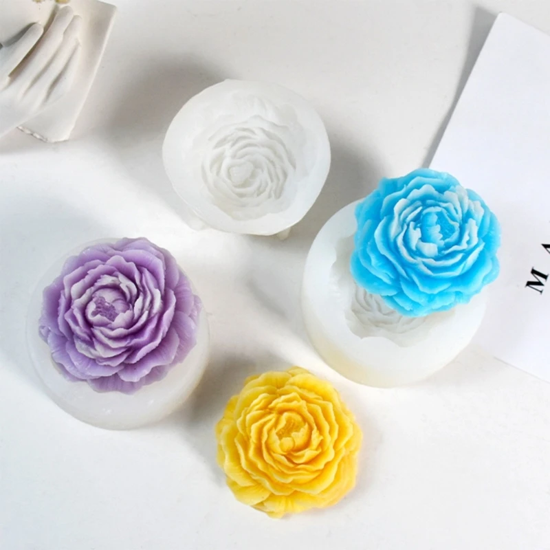 Silicone Molds 3D Flower Mould Peony Flower Molds for DIY Aromathe