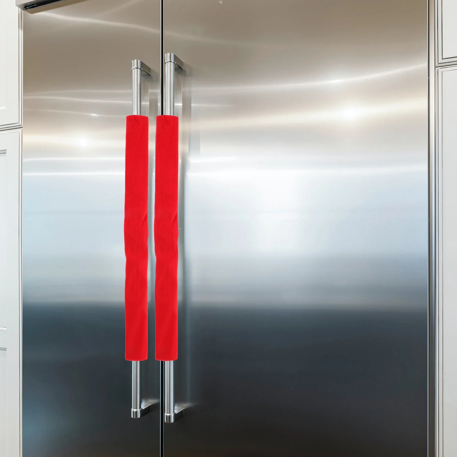 

2Pcs Kitchen Appliance Handle Covers Anti Smudge Fingerprints Easy Clean Refrigerator Door Handle Protector Modern Style