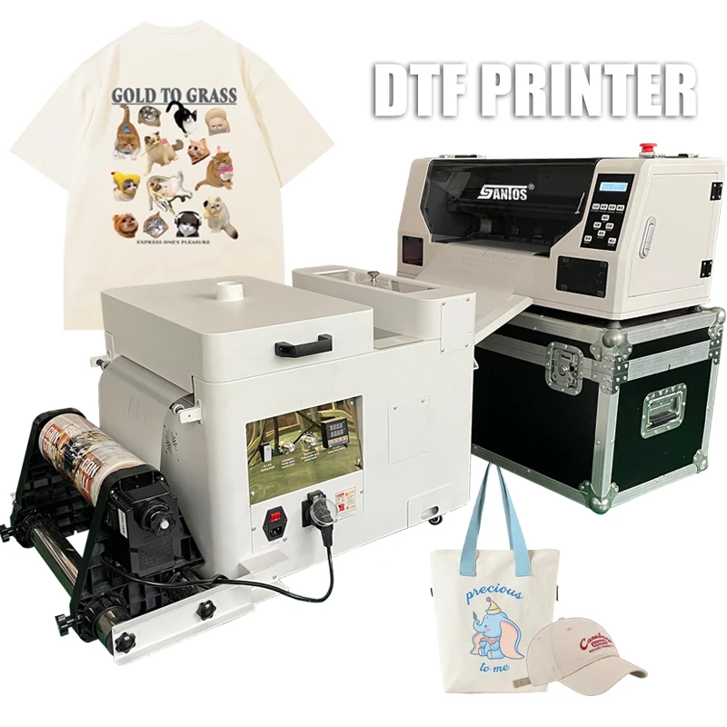 Multi-function dtf printer for small business with single peinthead powder shaker t-shirt printers