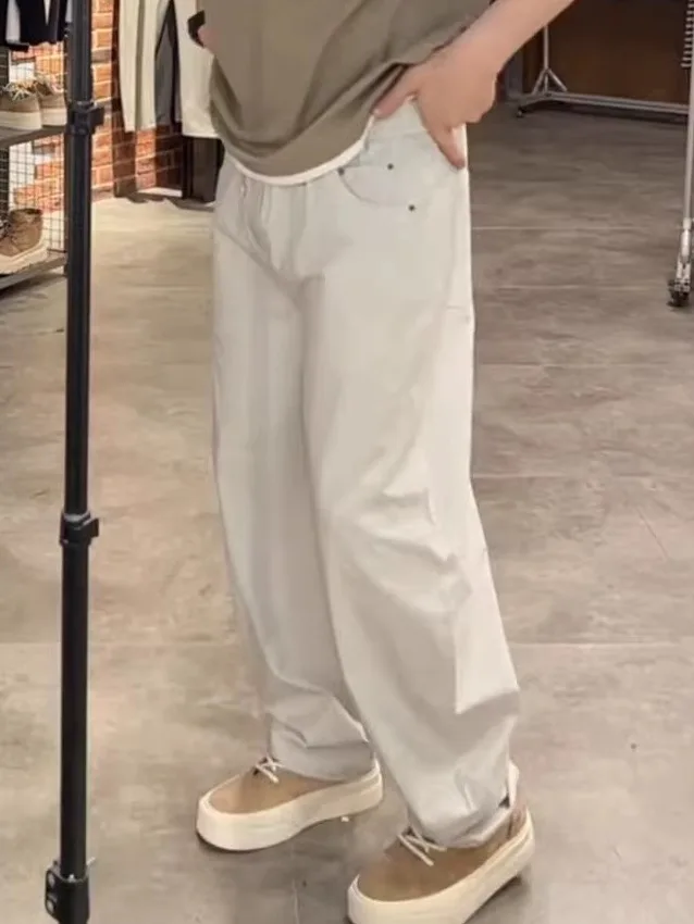 

Summer New Men's Simple Faion Outdoor Thin Blade Loose Wide Leg Straight Casual Pants Breathable Comfortable Polyester Fiber