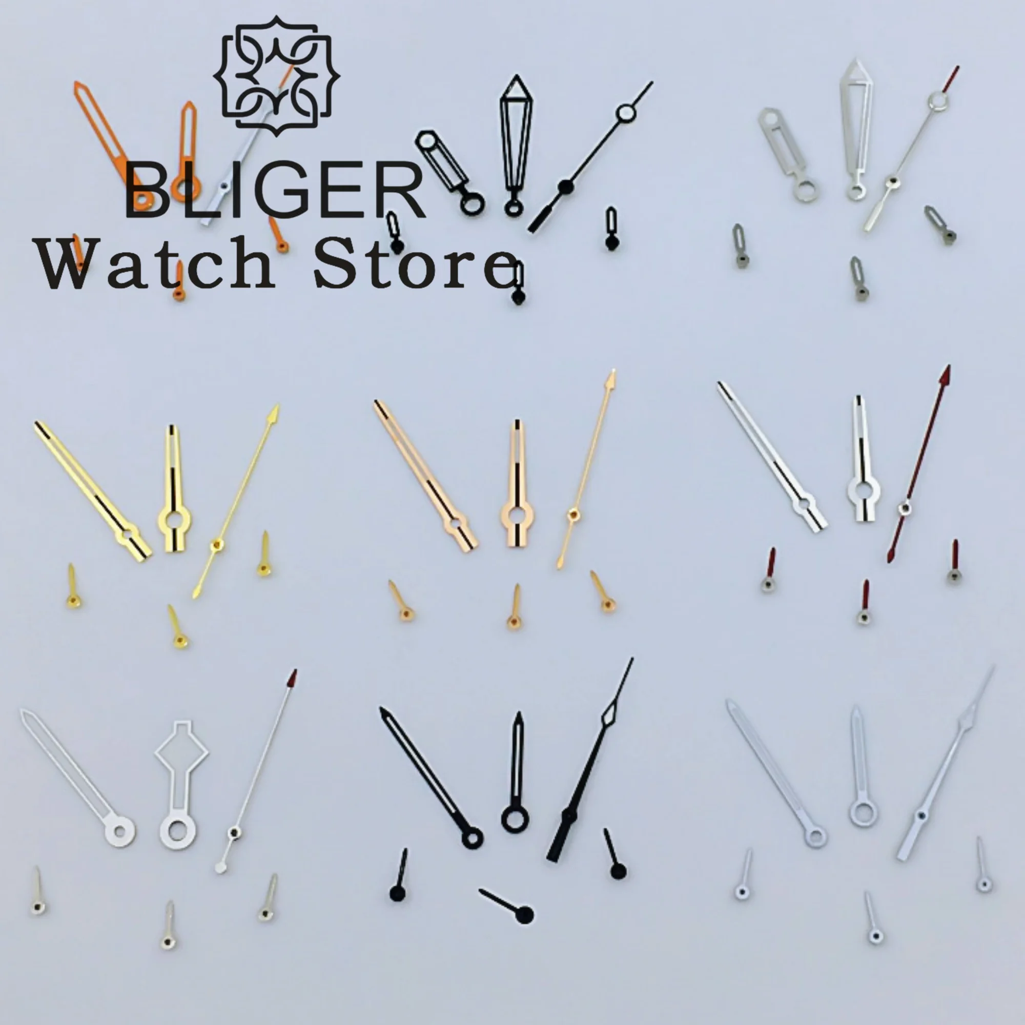 Jam tangan BLIGER tangan dengan VK63 jam tangan kuarsa gerakan perak kuning merah hijau bercahaya 6 buah/Set cocok gerakan VK63