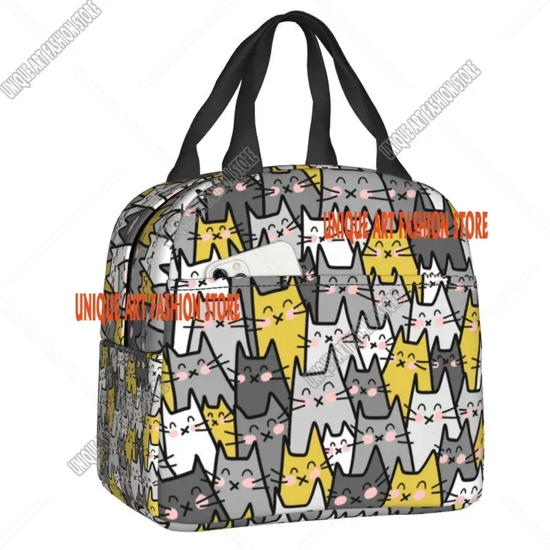 

Cute Creative Cat Insulated Lunch Bag for Women Resuable Thermal Cooler Bento Box Office Work School