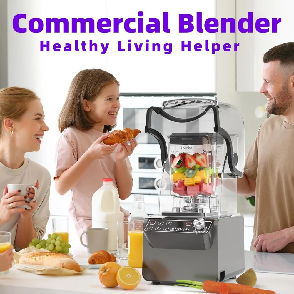 Blender 70oz 3.5 hp 5 Programmable Function,Quiet Blender with Digital Waterproof Touchpad and Quiet Sound Enclosure - 120V