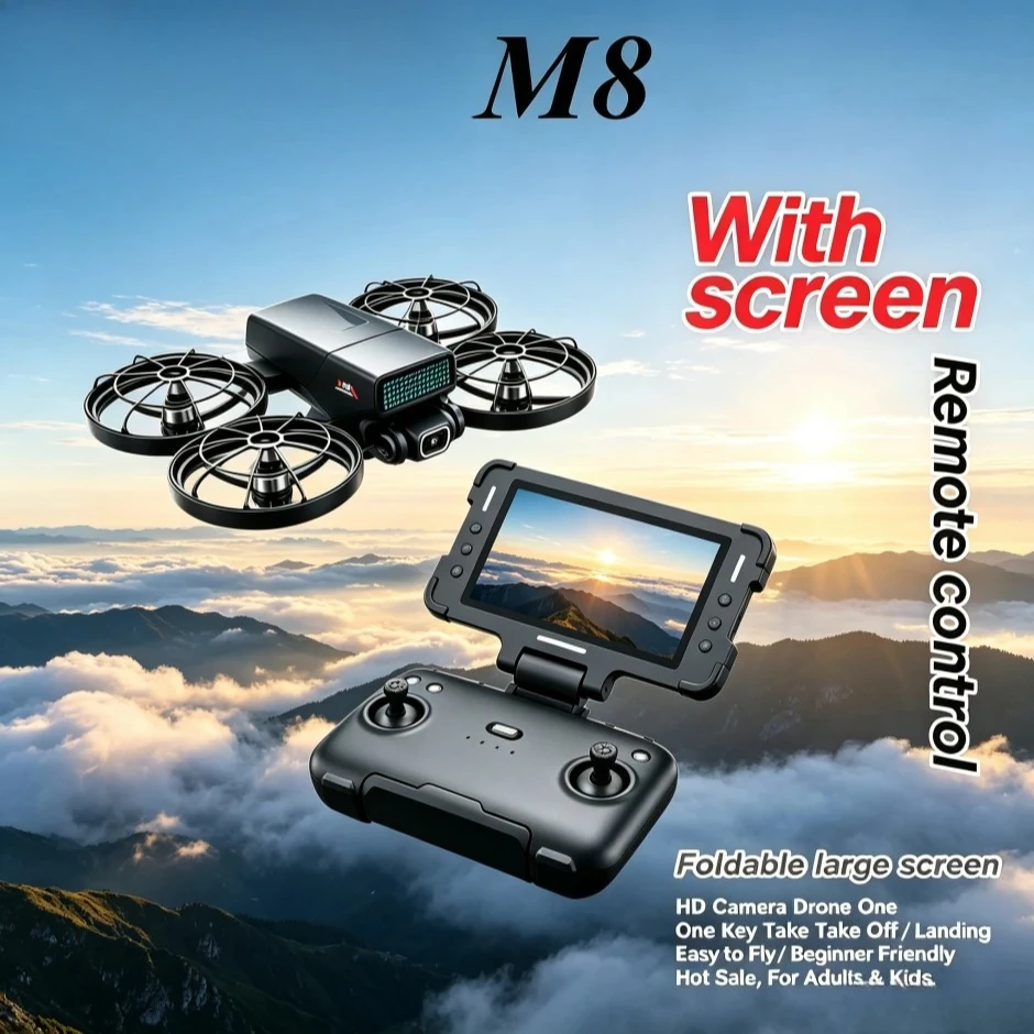 Original M8 Foldable RC Quadcopter With Screen Remote Control 8K HD Dual Camera Brushless Motor 5G WiFi Obstacle Avoidance Drone