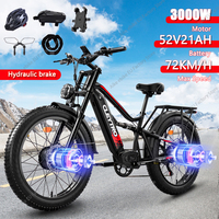 Launch of 3000W new powerful electric bicycle ebike with a top speed of 72km/h, ES7pro fat tire dual motor electric bicycle