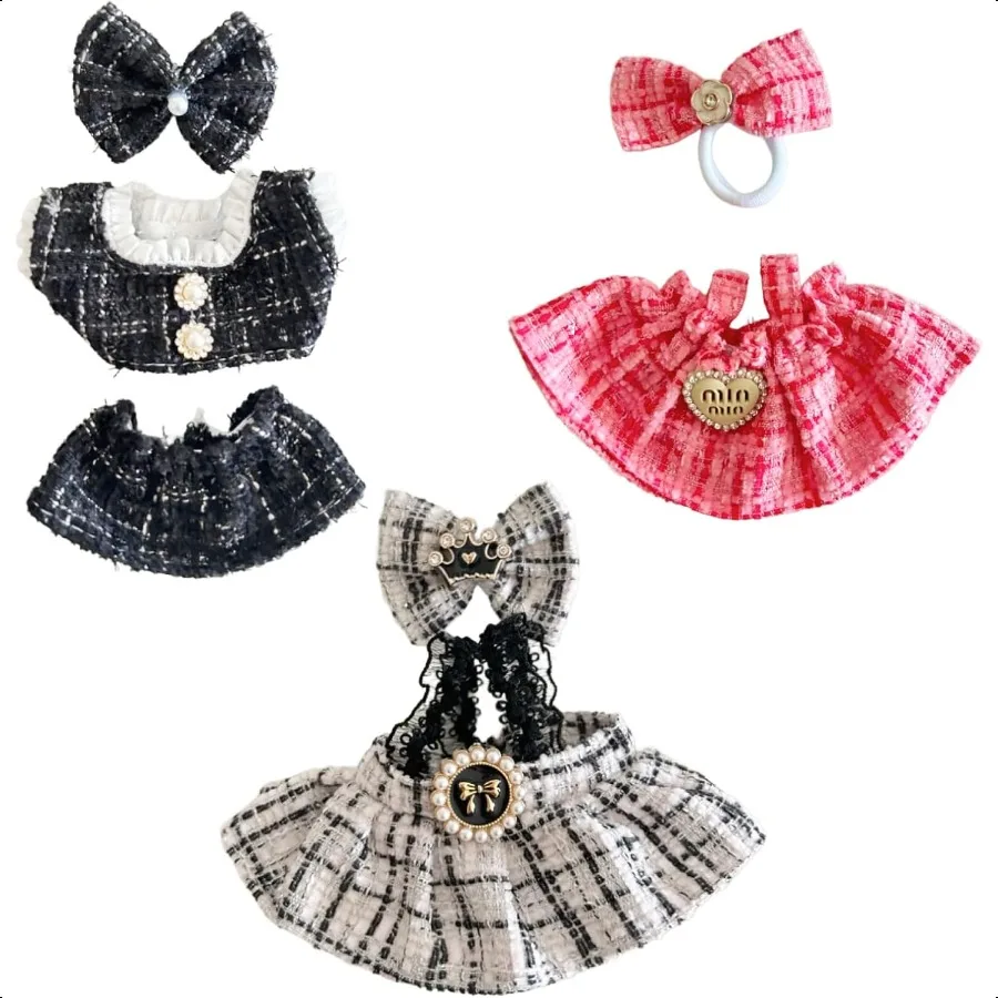 

3 шт. одежда для Labubu, аксессуары ручной работы, 15 см 17 см для Labubu, комплект одежды, модный стильный роскошный шикарный комплект одежды для куклы