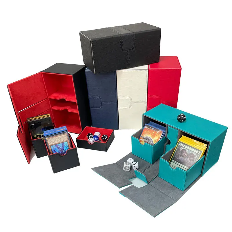 

Large Size Magical PKM YGO Deck Box Card Case Deck Holder Board Game Card Box: Black, Green, Red, Blue, Purple Color 200+