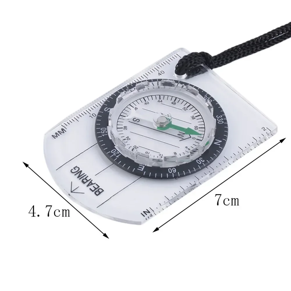 Imagem -05 - All-in-one Mini Régua para Camping ao ar Livre Base Plate Compass Mapa Régua Papelaria Bonito Material Escolar