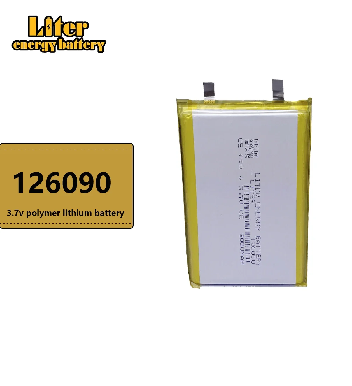 3.7V Lithium polymer 8000mAh 126090 lipo battery For Power Bank Bluetooth Speakers Tablet DVD battery