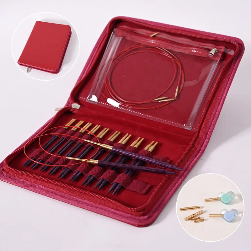 10Pairs Removable Circular Needle 12cm 2.75-6.0mm Sweater Weaving Tools Interchangeable Circular Crochet Knitting Needles Set