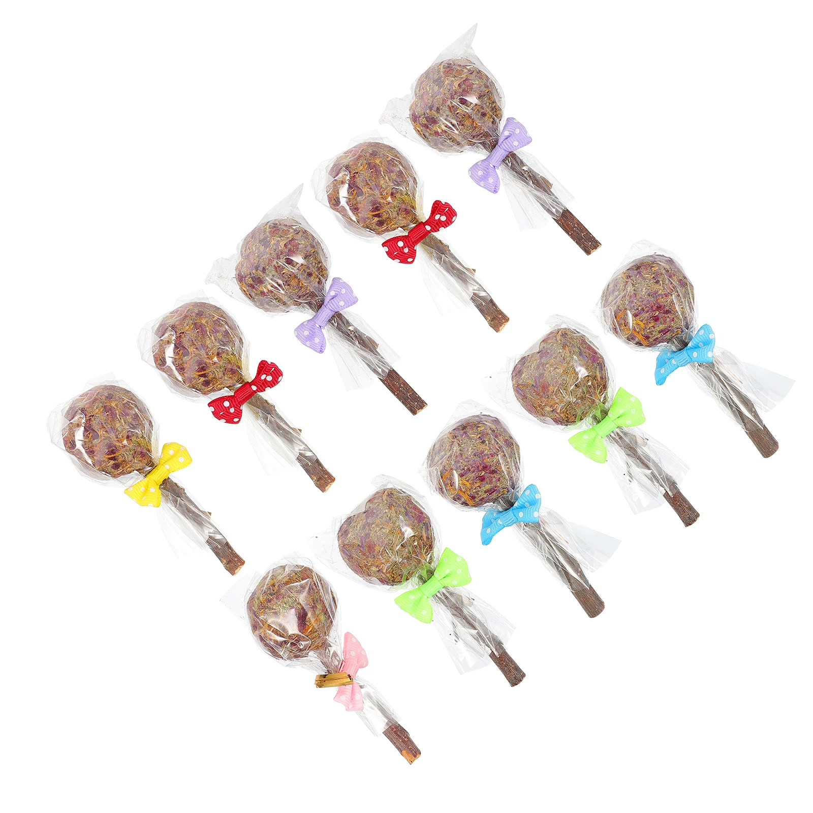 

10 Pcs Rabbit Teething Stick Lollipop Guinea Pig Grinding Rod Small Pet Molar Safe Chew Toys for Rabbits