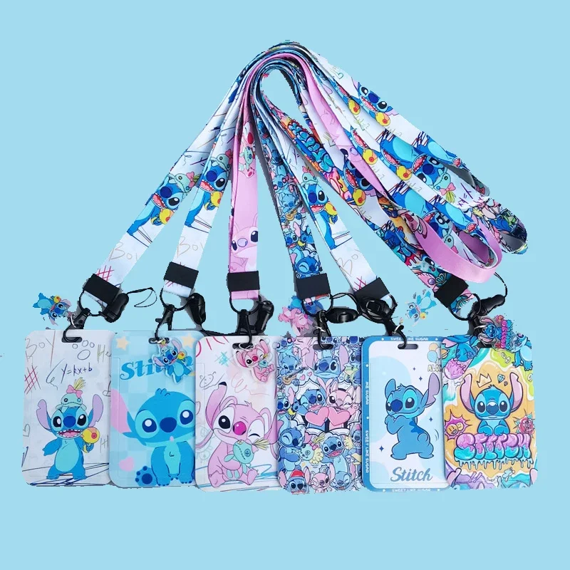 Graffiti Disney Stitch Holder Lanyard for Key ID Card Gym Cell Phone Straps USB Badge Holder DIY Hang Rope Key Rings Accessories