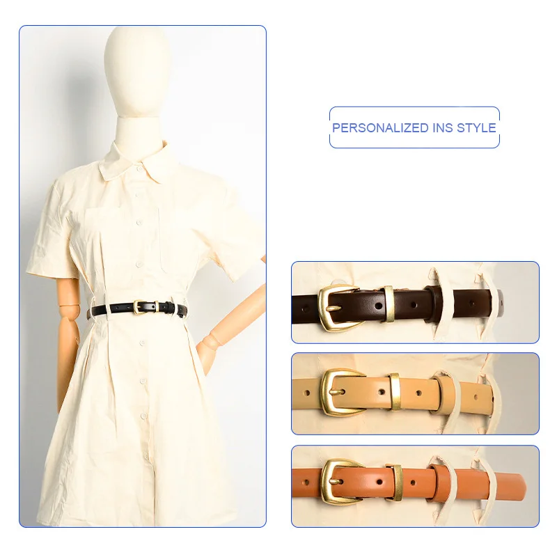 Cintura da donna 2023 New Lady Fashion cintura in vera pelle di vacchetta versione coreana femminile cintura da abito con fibbia di alta qualità
