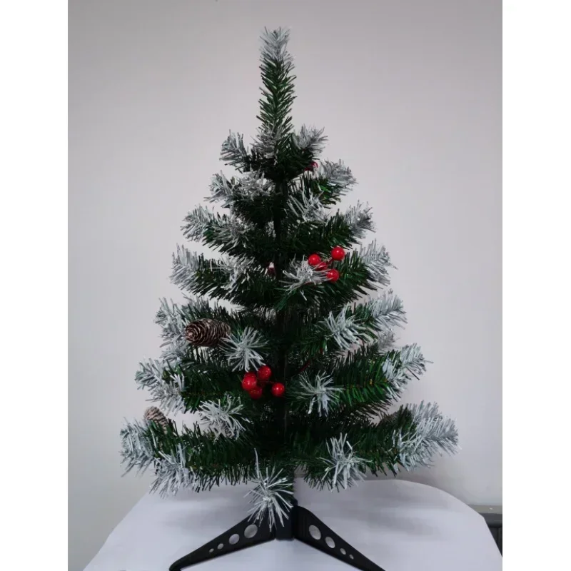 Small Christmas Tree PVC Material with LED Lights Pine Cone New Year Party Atmosphere Decoration 45cm/60cm