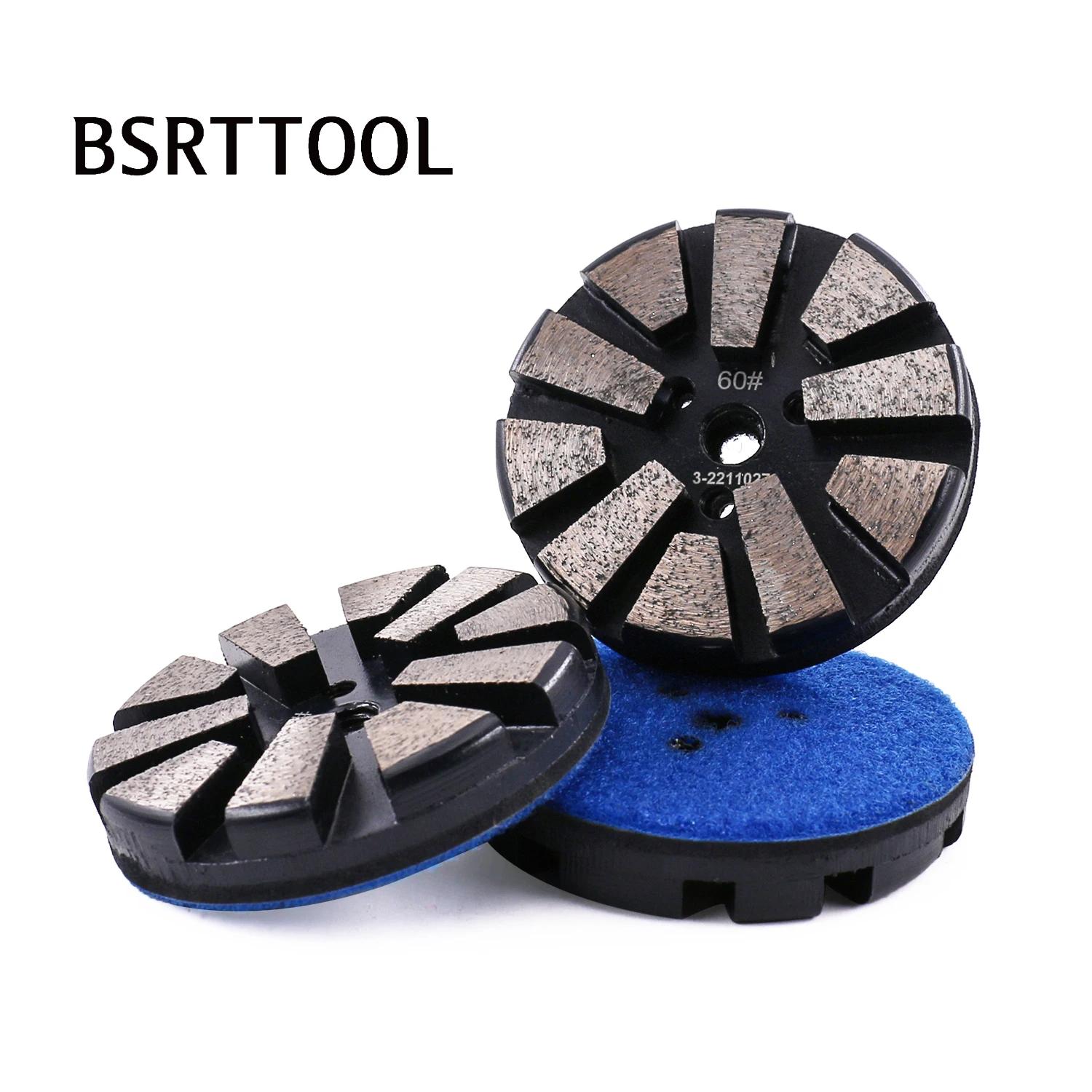 

BSRTTOOL 3'' #60 Diamond Polishing Pad Dry/Wet Metal Grinding Disc For Granite Stone Concrete Grinding Floor Grinding Polishing