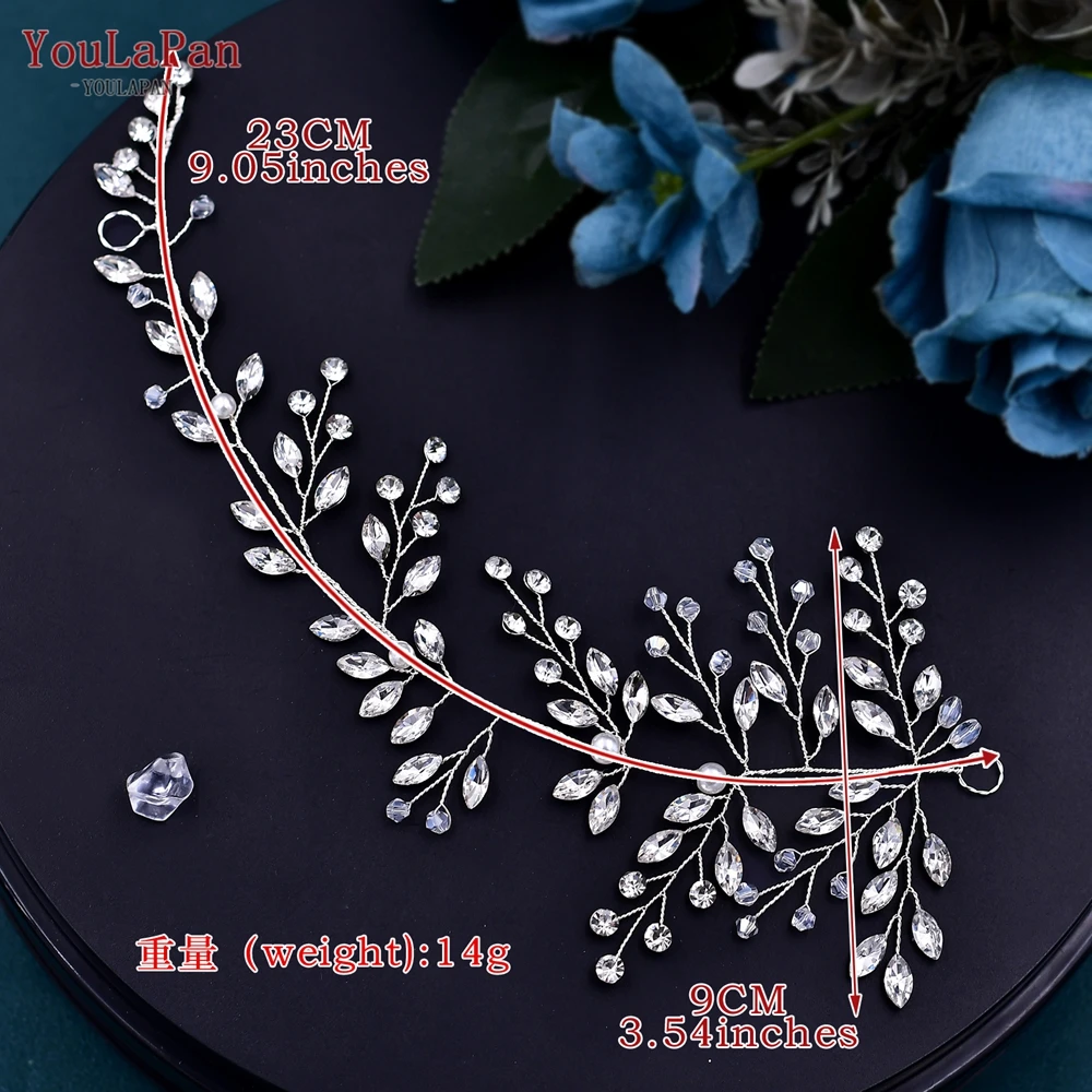 YouLaPan Bridal Headband Rhinestone Hair Accessories Wedding Rhinestone Hairpiece Bridesmaid Jewelry Head Decoration HP21