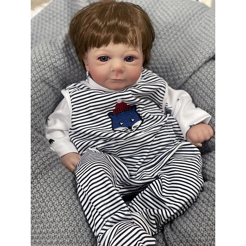 

47CM Finished Doll Felicia with Rooted Hair Reborn Baby Doll Soft Touch Newborn Baby Hand Paint with Detailed Veins Kids Toys