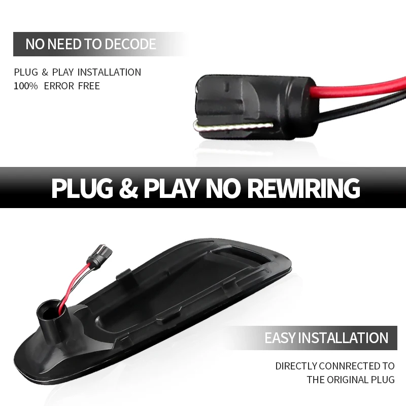 2PCS Front Amber LED Dynamic Side Marker Lights Canbus For Mini Cooper F55 F56 F57 2014-2017 Turn Signal Lamps Car Accessories