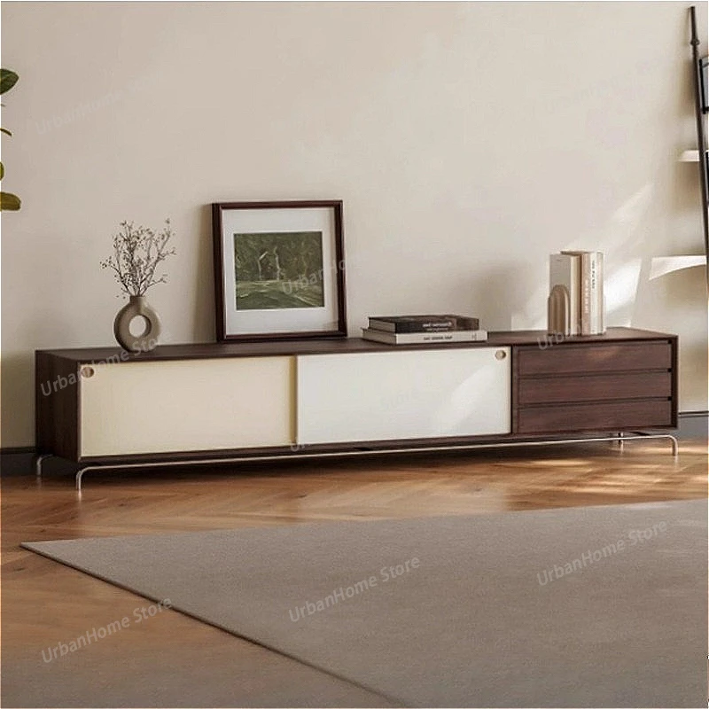 

Mid-Century Style Creative TV Stands Nordic Solid Wood Living Room Storage TV Cabinet Minimalist Shelf Home Furniture FYST