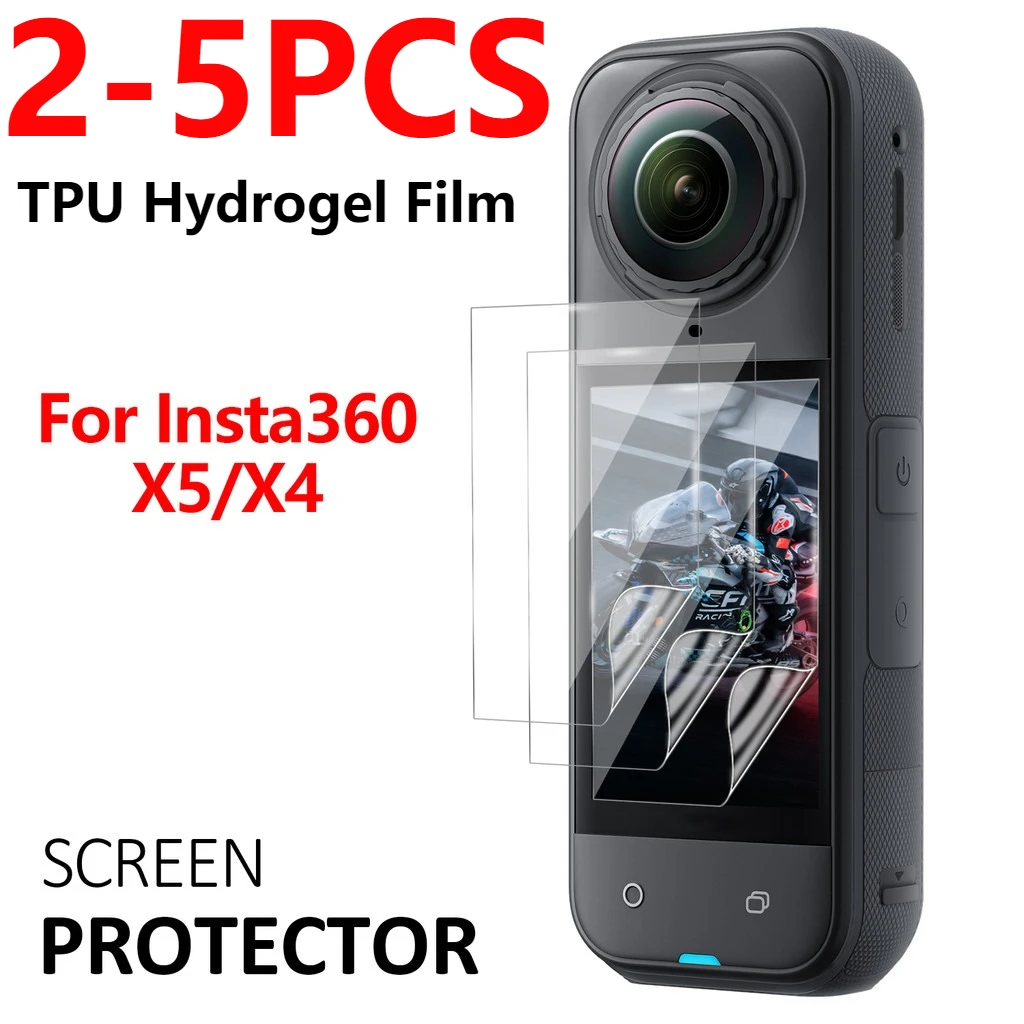 2-5PCS HD Clear Soft TPU Hydrogel Film For Insta360 X5/X4 Screen Protector 360 Action Camera Display Full Protective Guard Film