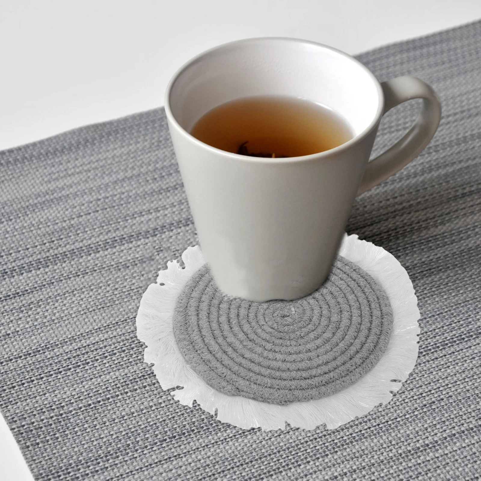

Nordic Style Cotton Rope Trivets Woven Heat Insulating Table Mats Coasters For Kitchen Decor Coffee Bar Essentials Boho Drink