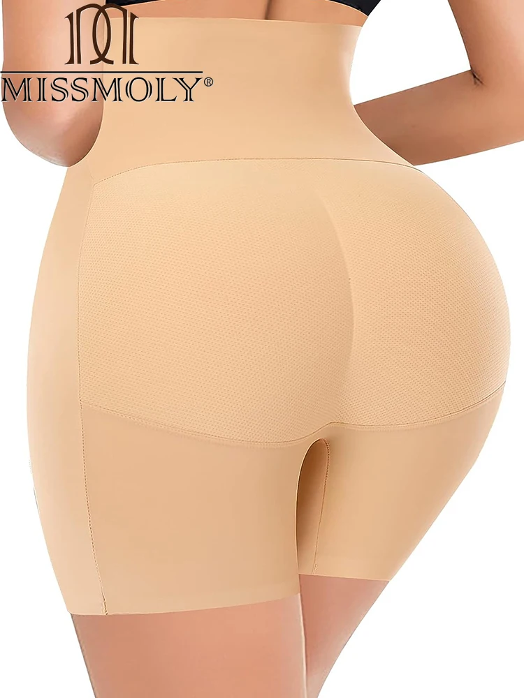 

MISSMOLY High Waisted Butt Lifter Padded Shapewear Shorts Slimming Body Shaper Seamless Booty Pads Hip Enhancer Control Panties