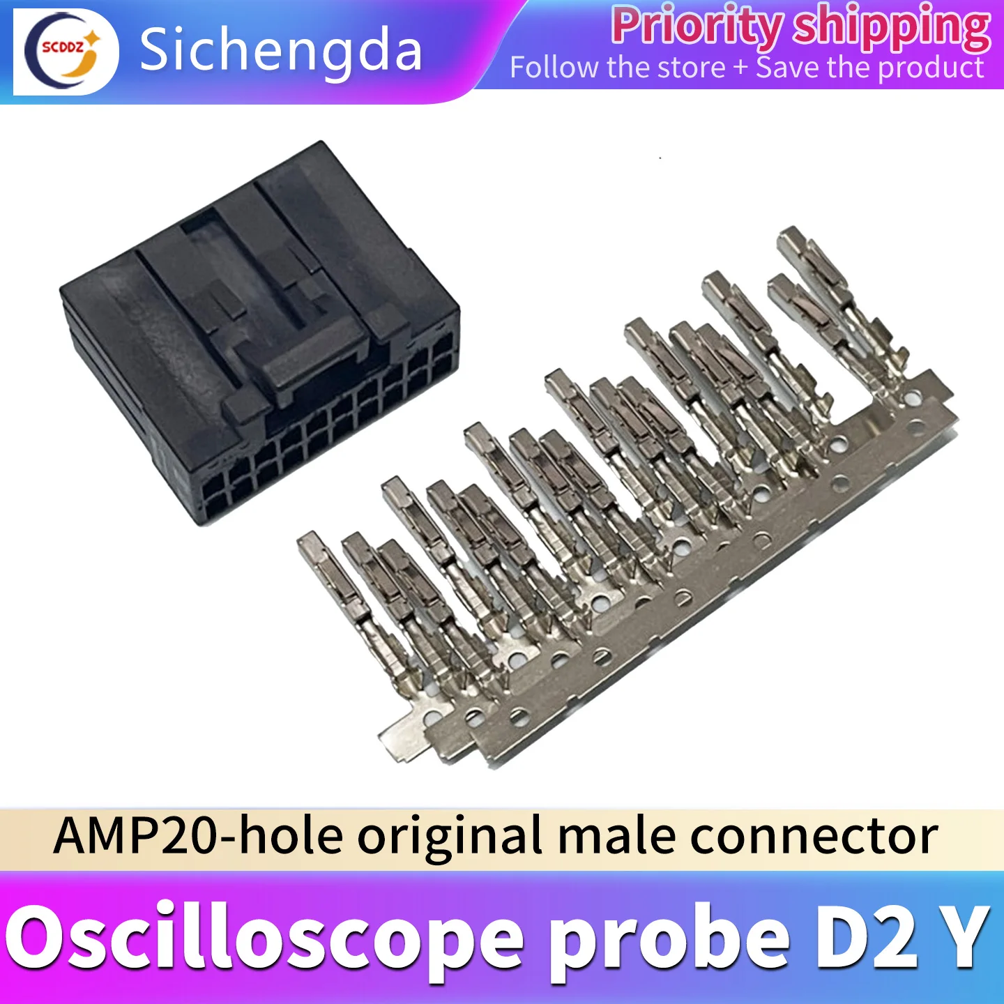 5 sets, AMP D2 1-1318118-9 20 hole male head TE Tyco 5 shells+100 female needles
