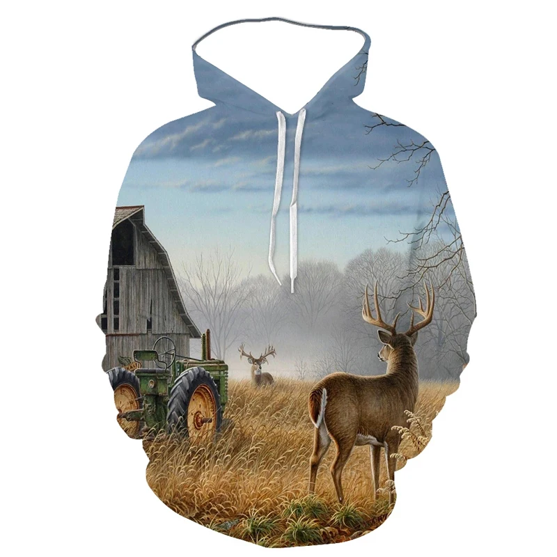 Deer Elk Fashion Style 3D Printed Hoodies Unisex Pullovers Hoodie Casual Sweatshirts Street Top Tracksuit