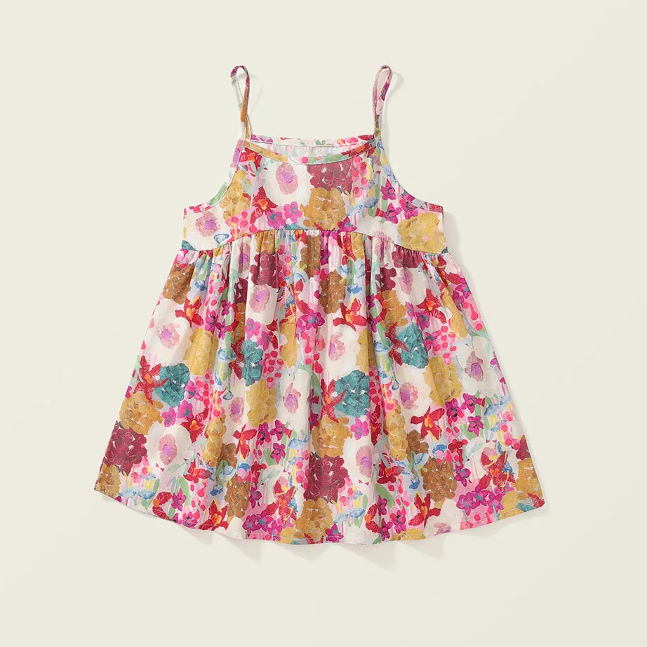 Image of 2-8t Sommer Blumen mädchen Kleider Kleinkind Kind Baby Mädchen Kleidung ärmel los schulter frei Säugling Blumen kleid Outfit