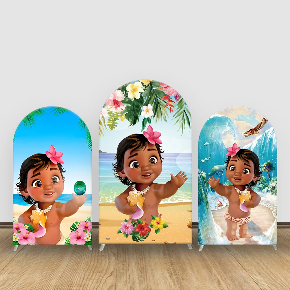 Moana Read-Along Party Theme Arch Backdrop Wall Cloth Cover Child birthday decorations baby shower supplies Photo background