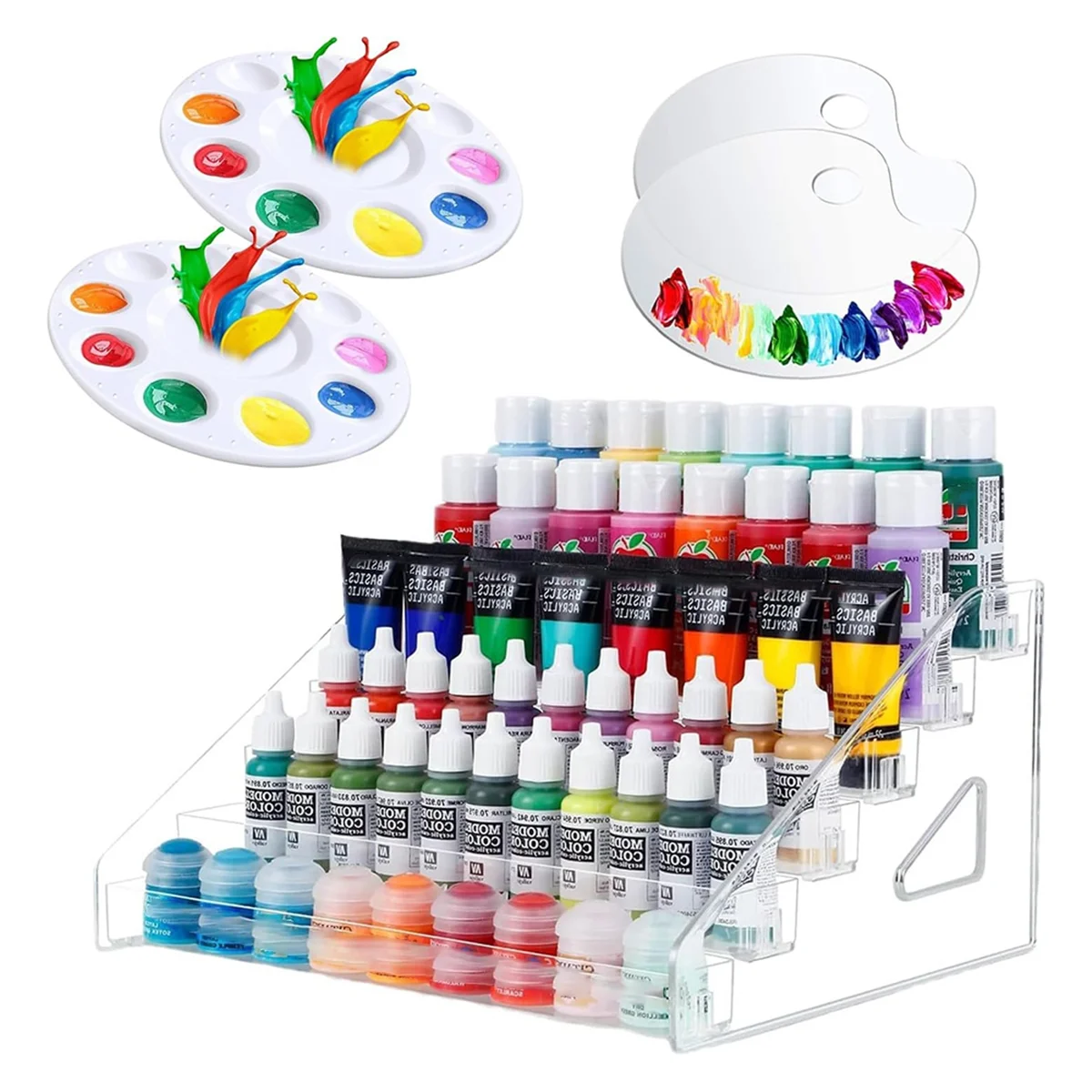 EULM 7-слойный ящик для хранения краски и лоток для краски, ящик для хранения бутылок с краской, стойка для тюбиков с краской, ящик для хранения лака для ногтей