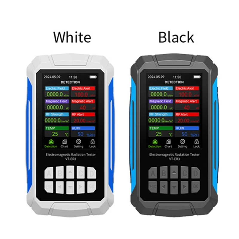 ABBO-VT-ER3 5-In-1 Electromagnetic Radiation Detector-RF&Electric Field Testing With Temperature & Humidity Measurement