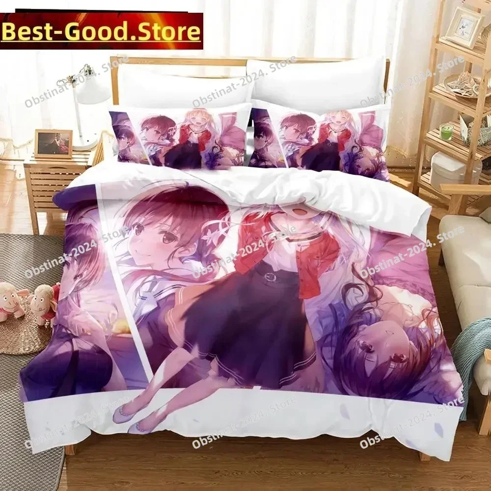 3D Print Anime Saekano Megumi Kato Bedding set Printed Duvet Cover Pillowcase Single Double Queen Super King Size Sets