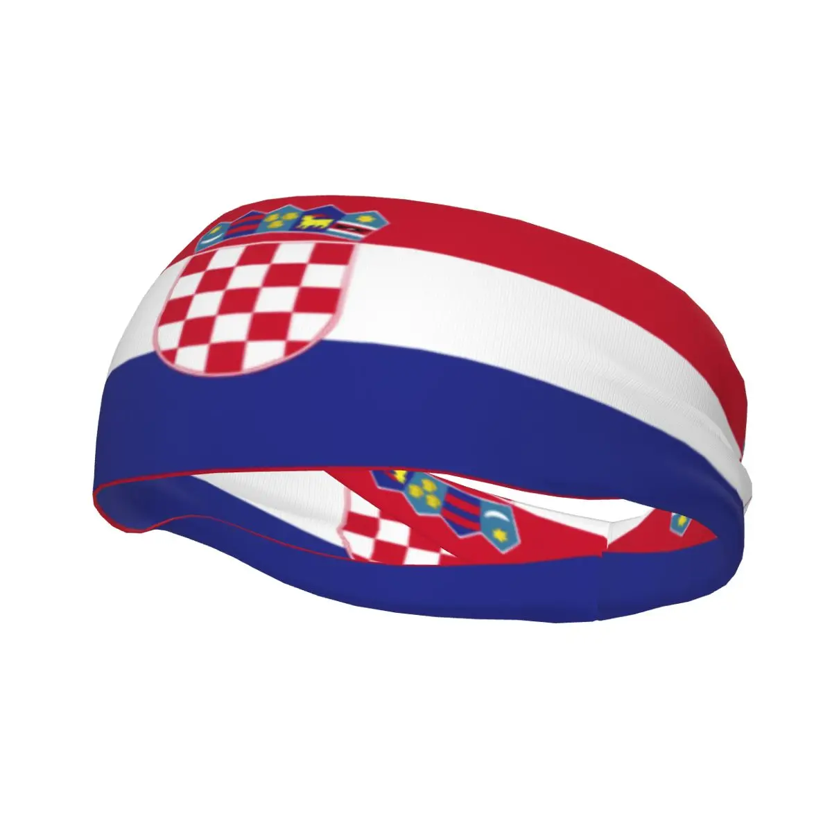 Custom Flag Of Croatia Republic Of Croatia Sport Headbands for Women Men Stretchy Moisture Wicking Gym Sweatband