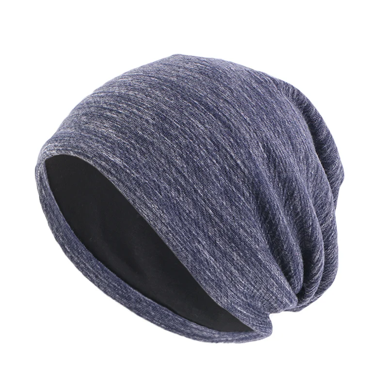 Unisex Beanie Cotton Night Sleep Cap Bonnet Chemo Hat Headwear Turban Men Women Baggy Hair Care Nightcap Pullover Hat 