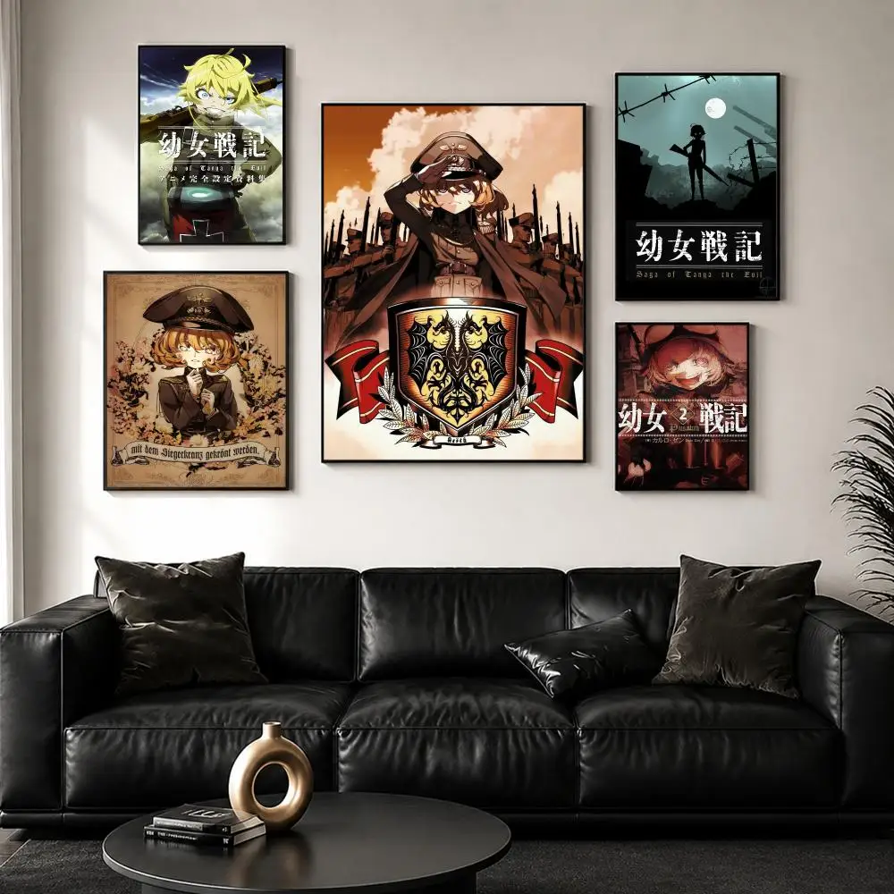 1PC Anime Y-Youjo S-Senki Poster Perfect Sticker Self Adhesive for Office Home Theater Wall Art Decor Fancy Gift