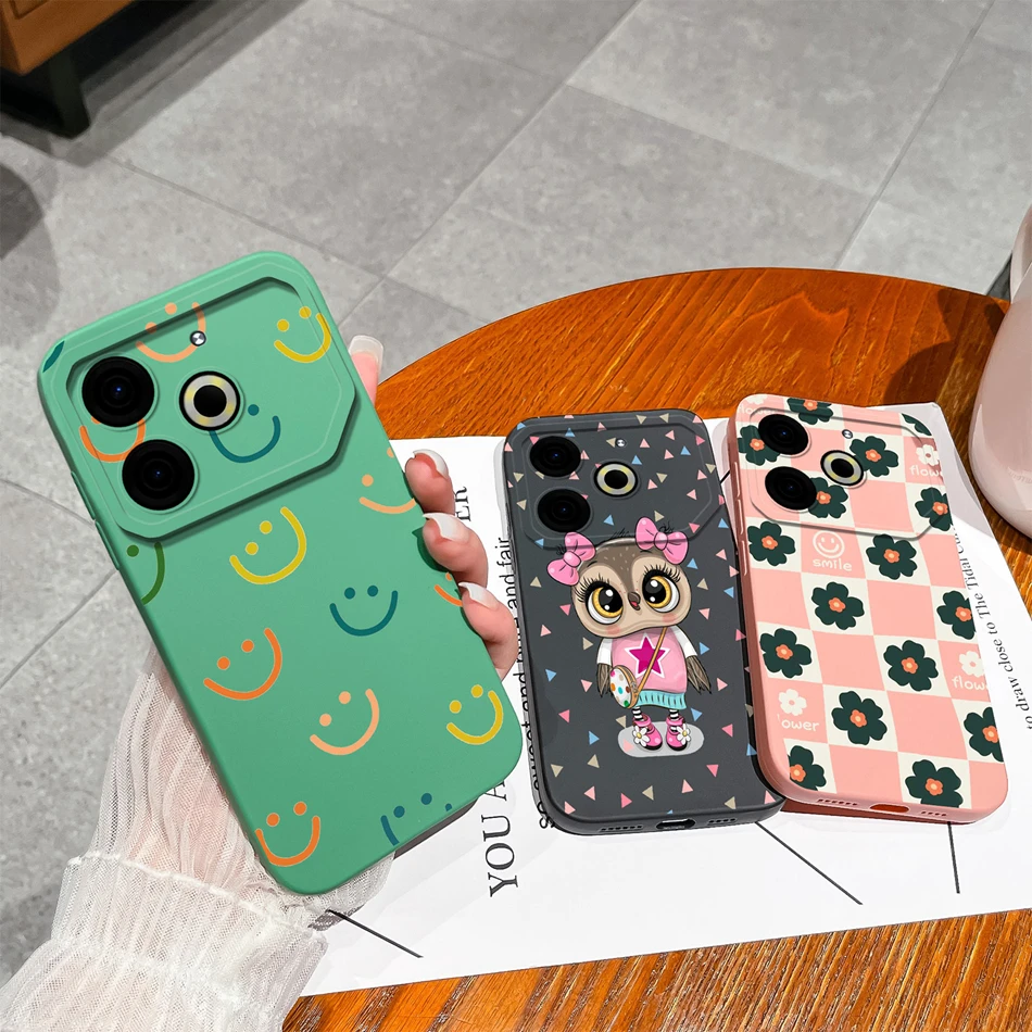 Love Heart Cover For Tecno Pova 6 Neo Phone Case Upgrade Liquid Silicone Camera Protection Soft Anti Drop Back Covers Funda Capa image 2