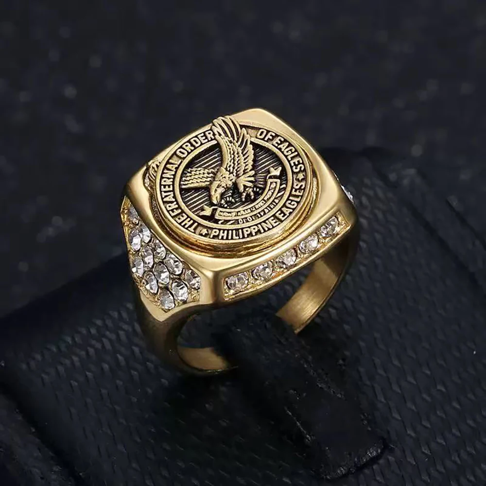 Vintage 316L Stainless Steel Eagle Ring For Men Women Punk Hip Hop Fashion Animal Ring Party Charm Amulet Jewelry Dropshipping